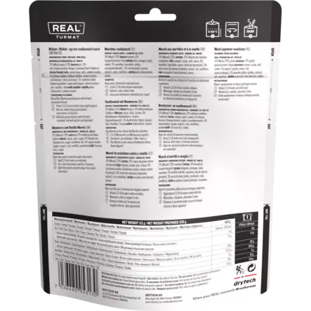 Real Turmat Blueberry and Vanilla Muesli - Retkiruuat ja -keittimet - 7036480053130 - 3