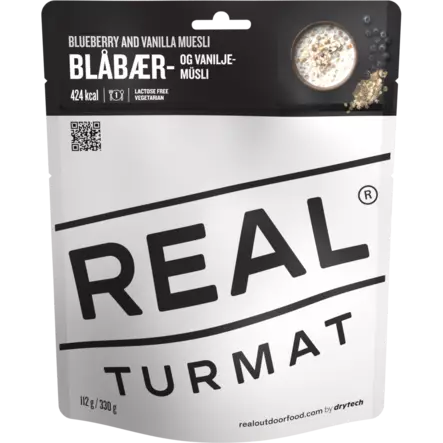 Real Turmat Blueberry and Vanilla Muesli - Retkiruuat ja -keittimet - 7036480053130 - 2