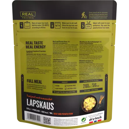 Real Turmat Beef and Potato Stew - Retkiruuat ja -keittimet - 7036480017491 - 3