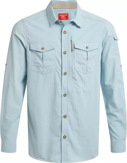 Craghoppers Ms NosiLife Adventure Long Sleeve Shirt III Niagara Blue - Hyönteissuojapaidat - 5063260001427 - 1
